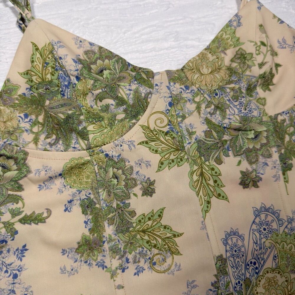 Edikted Garden Party Corset Top Floral Lace Up Bustier Ivory Mix L NWT Festival - Picture 5 of 12